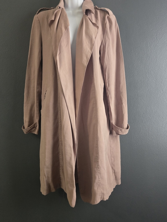 She + Sky Jackets & Blazers - She + Sky Women’s Draped Lightweight Mauve Soft Utilitarian Trench Coat L